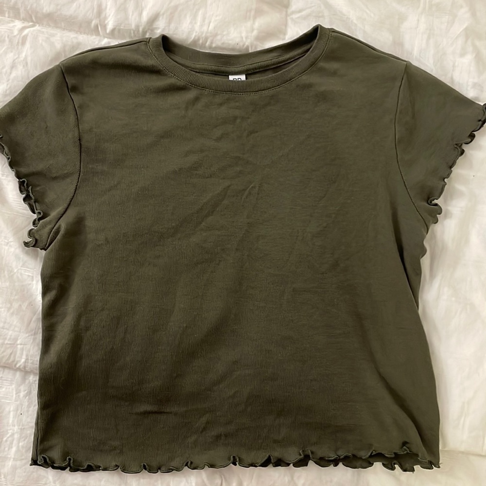 Ribbed army green crop top for sale size medium